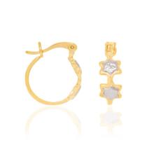 Brinco Rommanel Argola Folhado a Ouro Com Rhodium 522327