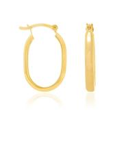Brinco Rommanel argola lisa folheado a ouro no formato oval 520808