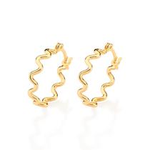 Brinco Rommanel argola ondas folheado a ouro 18k (526783) Brinco Rommanel argola ondas folheado a ouro 18k (526783)