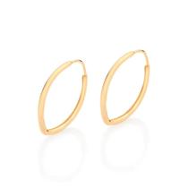 Brinco Rommanel Argola Oval Folheado a Ouro 526972 Brinco Rommanel Argola Oval Folheado a Ouro 526972