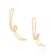 Brinco Rommanel Aro Duplo Torcido Folheado A Ouro