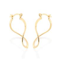 Brinco Rommanel Banhado A Ouro 18k Argola Navete Ondulada 523849 Brinco Rommanel Banhado A Ouro 18k Argola Navete Ondulada 523849