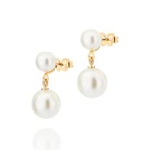 Brinco rommanel banhado a ouro 18k com pérolas
