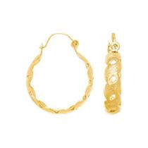 Brinco Rommanel Banhado A Ouro 18k Pequena Argola Ondulada Vazada 522905