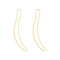 Brinco Rommanel Banhado A Ouro Fios Lisos Com Corrente 522319 Brinco Rommanel Banhado A Ouro Fios Lisos Com Corrente 522319