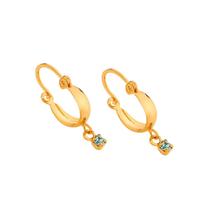 Brinco Rommanel Banhado Ouro 18k Pequena Crista Azul 523201