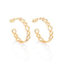 Brinco Rommanel Banhado Ouro Argola Círculos Vazados 527427