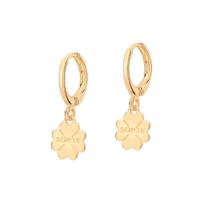 Brinco Rommanel Banhado Ouro Argola Com Trevo Sorte 527036 Brinco Rommanel Banhado Ouro Argola Com Trevo Sorte 527036