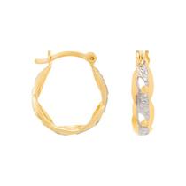 Brinco Rommanel Banhado Ouro Argola Ondulada Vazada Com Rhodium 520388 Brinco Rommanel Banhado Ouro Argola Ondulada Vazada Com Rhodium 520388