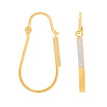 Brinco Rommanel Banhado Ouro Argola Oval Com Rhodium