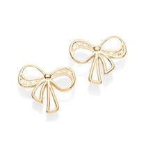 Brinco Rommanel Banhado Ouro Laço Maior