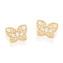Brinco Rommanel borboleta folheado a ouro com zircônias - tam.único 526809 Brinco Rommanel borboleta folheado a ouro com zircônias - tam.único 526809