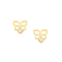 Brinco Rommanel Borboleta Zirconia Banhado a ouro 5260500006 Brinco Rommanel Borboleta Zirconia Banhado a ouro 5260500006