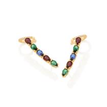 Brinco Rommanel ear cuff com zircônias banhado a ouro 18k Cód. 52649714