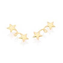 Brinco Rommanel ear cuff estrelas folheado a ouro