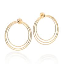 Brinco Rommanel Feminino Maxi Vazado Banhado a Ouro 18K Luxuoso e Versátil 527431 Brinco Rommanel Feminino Maxi Vazado Banhado a Ouro 18K Luxuoso e Versátil 527431