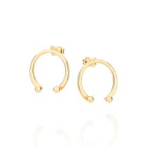 Brinco rommanel ferradura banhado a ouro 18k