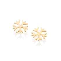 Brinco Rommanel Floco de neve folheado a ouro 525355