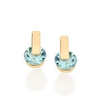 Brinco Rommanel folheado a ouro redondo com cristais 523530