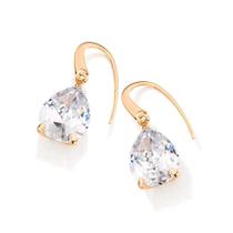 Brinco Rommanel Folheado Ouro 18k Pedra Brilhante 523514 Brinco Rommanel Folheado Ouro 18k Pedra Brilhante 523514