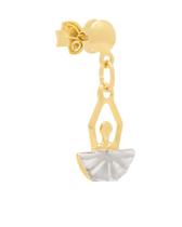 Brinco Rommanel folheado ouro bailarina com rhodium na saia