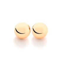 Brinco Rommanel Folheado Ouro Bola Grande 8 Mm Lisa 520470