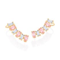 Brinco Rommanel Folheado Ouro Ear Cuff Com Zirconias 527135 Brinco Rommanel Folheado Ouro Ear Cuff Com Zirconias 527135