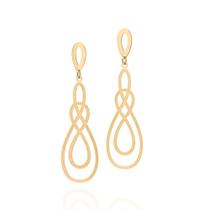 Brinco Rommanel Gotas Entrelaçadas Banhado A Ouro 18k Brinco Rommanel Gotas Entrelaçadas Banhado A Ouro 18k