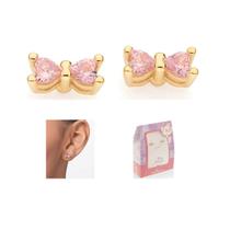 Brinco Rommanel laço disney zircônias coração infanti 527535 Brinco Rommanel laço disney zircônias coração infanti 527535