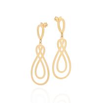 Brinco Rommanel Maxi Pêndulo Banhado A Ouro 18k 527570