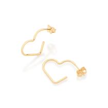 Brinco Rommanel Meia Argola Coração Folheado a Ouro 526613 Brinco Rommanel Meia Argola Coração Folheado a Ouro 526613