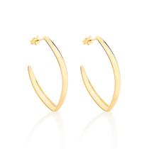 Brinco Rommanel Meia Argola Navete Folheado a Ouro 526757