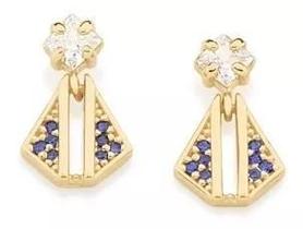 Brinco Rommanel Nossa Senhora Aparecida Folheado Ouro 525776 Brinco Rommanel Nossa Senhora Aparecida Folheado Ouro 525776