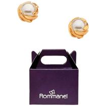 Brinco Rommanel Pequeno 4mm folheado Ouro Pérolas 525624 Brinco Rommanel Pequeno 4mm folheado Ouro Pérolas 525624