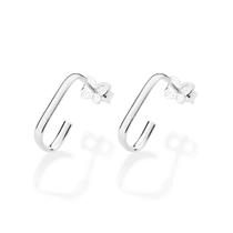 Brinco Rommanel Prata 925 Argola Retangular 820239 Brinco Rommanel Prata 925 Argola Retangular 820239