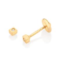 Brinco rommanel quadrado banhado a ouro 18k com zircônia Brinco rommanel quadrado banhado a ouro 18k com zircônia