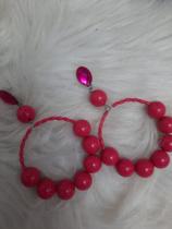 Brinco Rosa em pedras Brinco Rosa em pedras