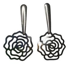 Brinco Rosa Flor Aço Inox Cirurgico Antialérgico