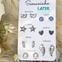 Brinco Semaninha 7 Pares De Brincos Aço 316