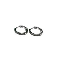 Brinco Semijóia Argola Cravejada Zirconia Banhada Ouro Brco