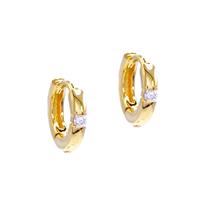 Brinco semijoia argola em zircônia m