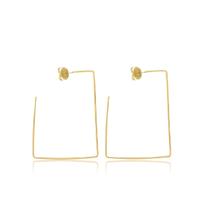 Brinco semijoia argola quadrada fio m