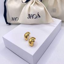 Brinco semijoia espelhado curvo