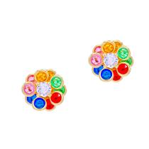 Brinco Semijoia Flor Colorido