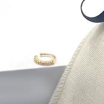 Brinco semijoia piercing fake em zircônia