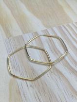 Brinco Sextavado Ouro 18k Grande