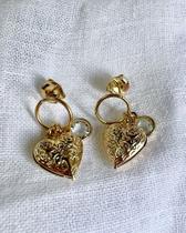 Brinco Shiny Heart Gold - Banhado a Ouro