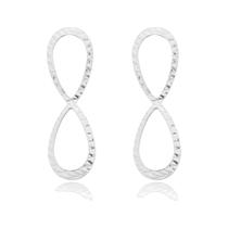 Brinco Símbolo Infinito Médio Banhado a Prata 925