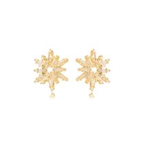 Brinco Sol Brilhante Banhado a Ouro 18k Brinco Sol Brilhante Banhado a Ouro 18k