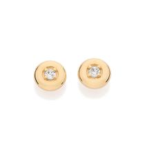 Brinco solitário banhado a ouro 18k com zircônias COD. 5276020006